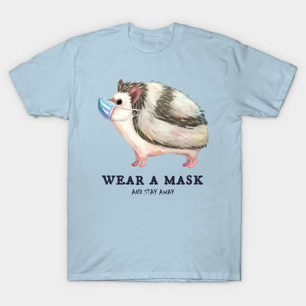 Wear a Mask Hedgehog T-Shirt by PamelooArt